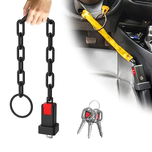 Anti-Theft Steering Wheel and Seat Belt Lock with 3 Keys