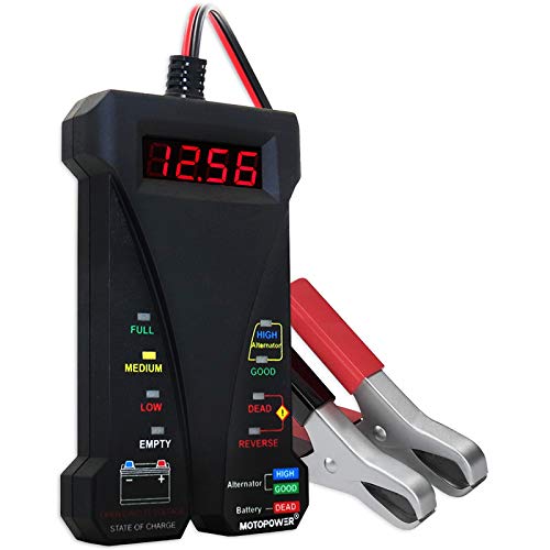 12V Digital Car Battery and Charging System Tester with LCD and LED Indicators