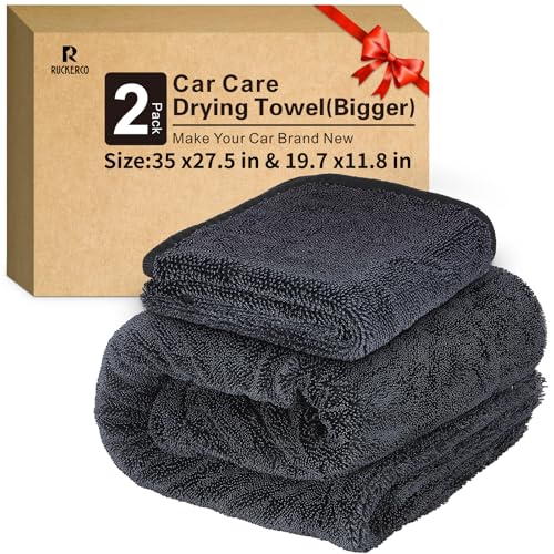 Microfiber Car Towels - 2 Pack, Ultra-Soft and Highly Absorbent