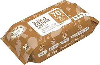 Air Jungles Leather Cleaner Wipes, 70 Count