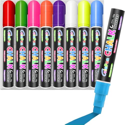 Celepen 8-Color Jumbo Liquid Chalk Markers with 10mm 3-in-1 Nib