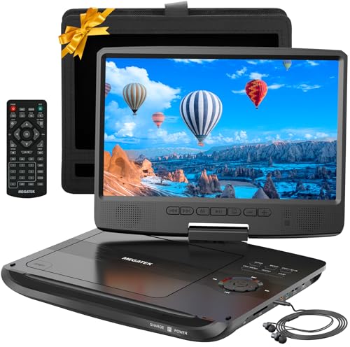 12.5" Portable DVD Player with 10.5" Swivel Screen and Car Headrest Mount