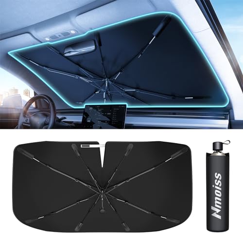 Nmoiss Windshield Sunshade Umbrella - Heat Shield with Spring Structure, Medium Size