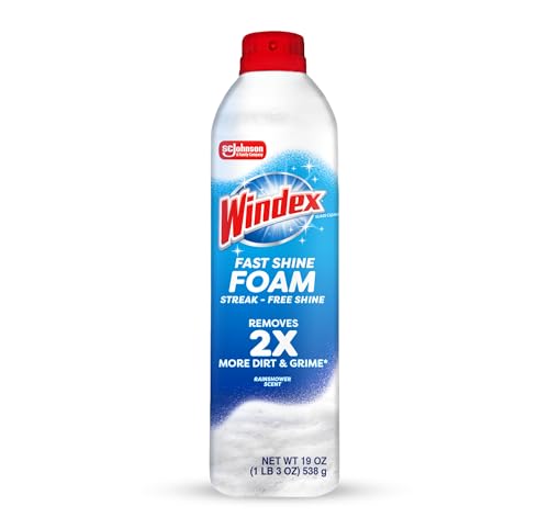 Windex Fast Shine Foam Glass Cleaner, 19 oz
