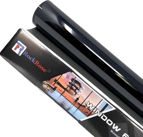 RockRose 5% Carbon Car Window Tint Film - 20in x 10ft, UV and Heat Blocking