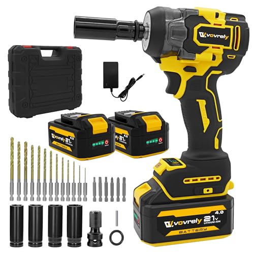 VOVRELY Cordless Brushless 1/2-Inch Impact Wrench with 480 Ft-lbs Torque