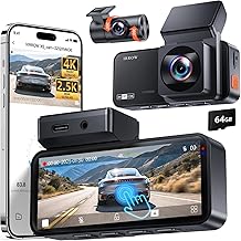 Dash Cam Front and Rear: 4K+2.5K