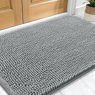 OLANLY Dog Door Mat, 30x20, Non-Slip Washable, Grey