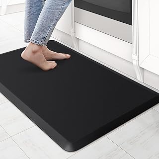 KitchenClouds Anti Fatigue Kitchen Mat, 17.3"x28", Black