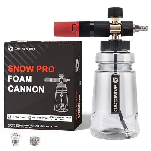 Foam Cannon for Pressure Washer with Adjustable Spray and Thick Snow Foam