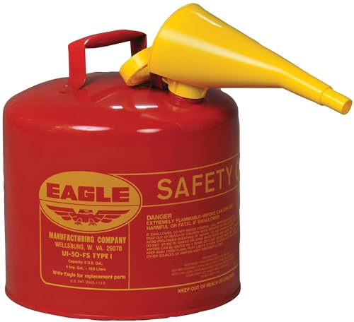 5 Gallon Red Safety Gas Can with Flame Arrester and Self-Closing Lid