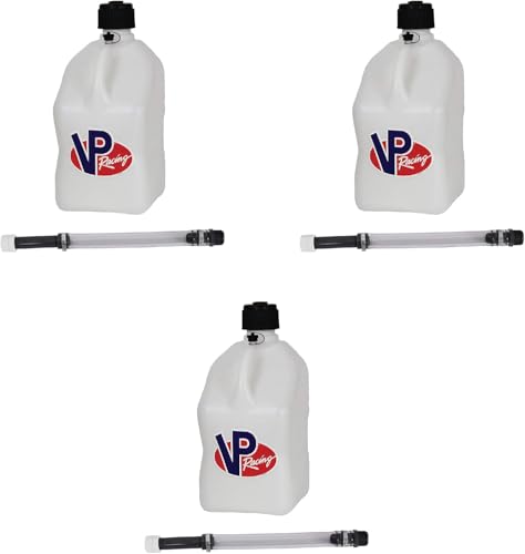 VP Racing 5.5 Gallon White Motorsport Utility Container with Hose (3 Pack)