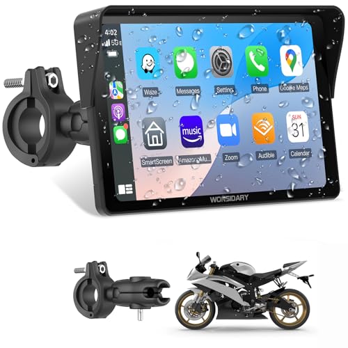Wonsidary W722 7" Waterproof Motorcycle GPS with Wireless CarPlay & Android Auto
