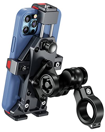 Aluminum Motorcycle Phone Mount with Vibration Dampener and Secure Lock