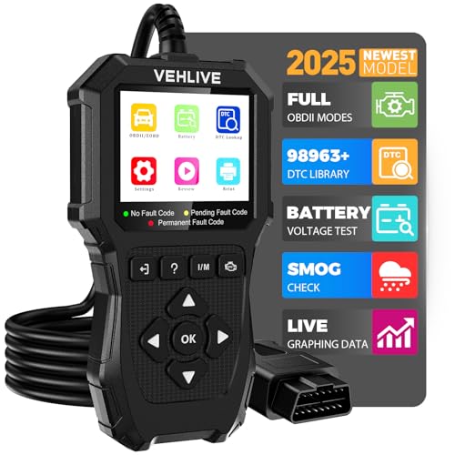 VEHLIVE V880 OBD2 Car Diagnostic Scanner with Battery Tester