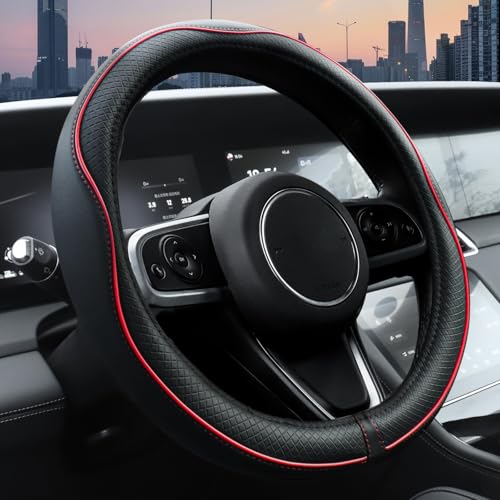 Microfiber Leather Steering Wheel Cover with Anti-Slip Grip