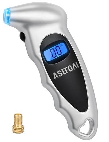 AstroAI Digital Tire Pressure Gauge with Backlit LCD and Presta Valve Adapter