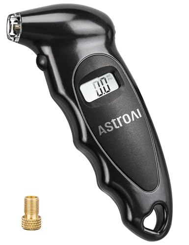 AstroAI Digital Tire Pressure Gauge with Backlit LCD and Presta Valve Adapter